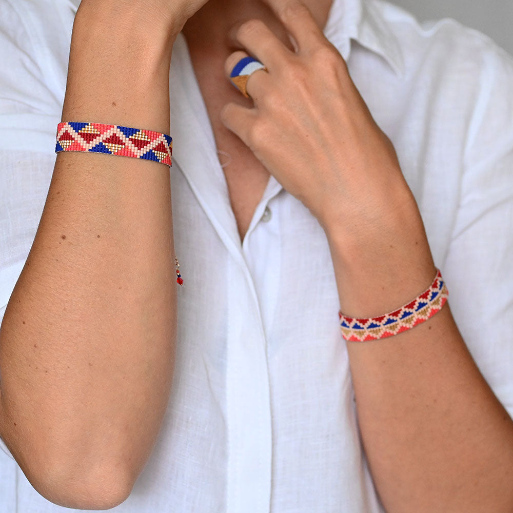 Naronna handmade woven Julia Bracelet with colourful pattern