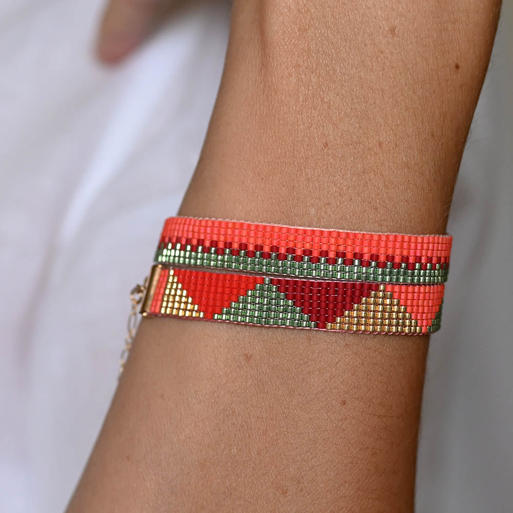Naronna handmade woven Kalani Bracelet with colourful pattern