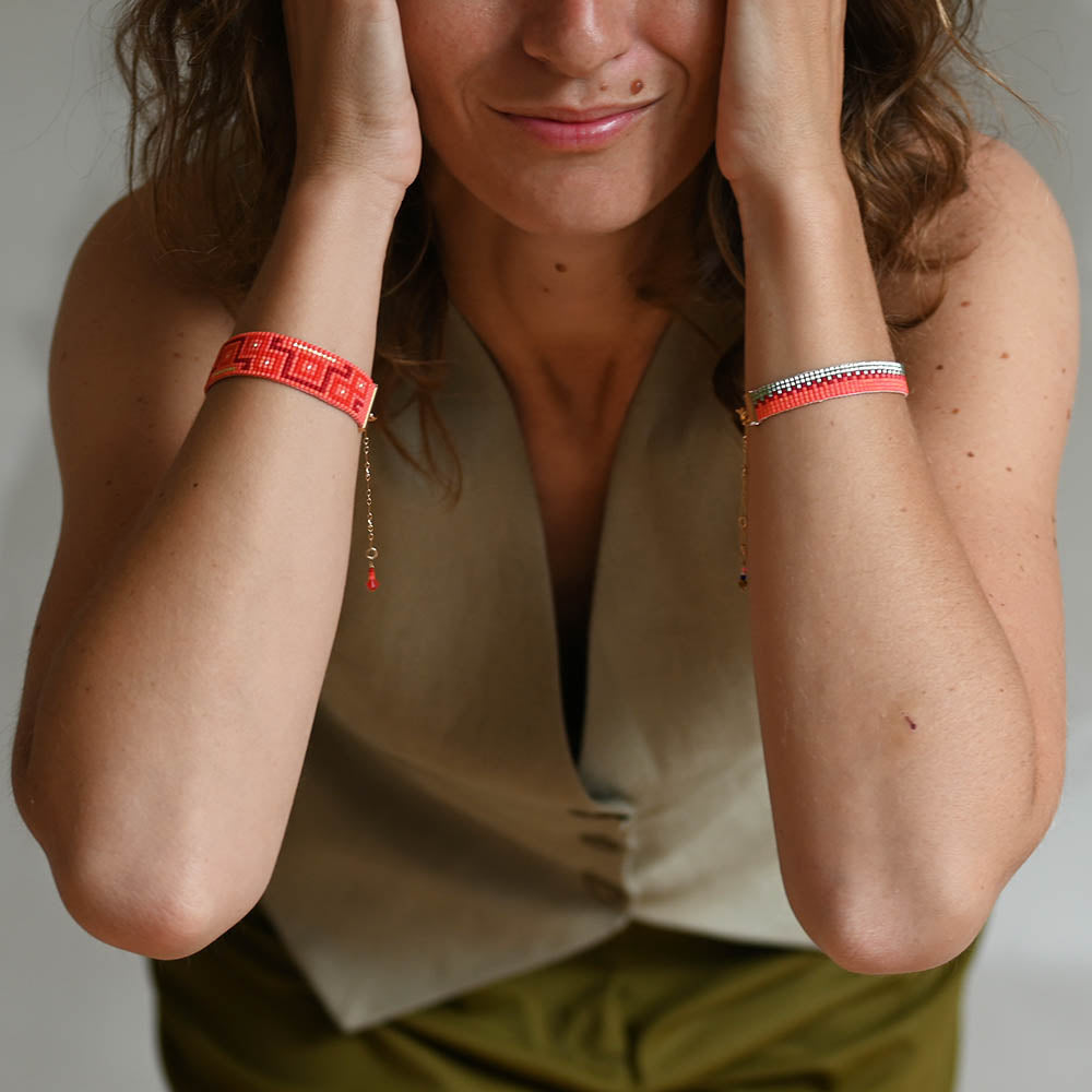 Naronna handmade woven Kalani Bracelet with colourful pattern