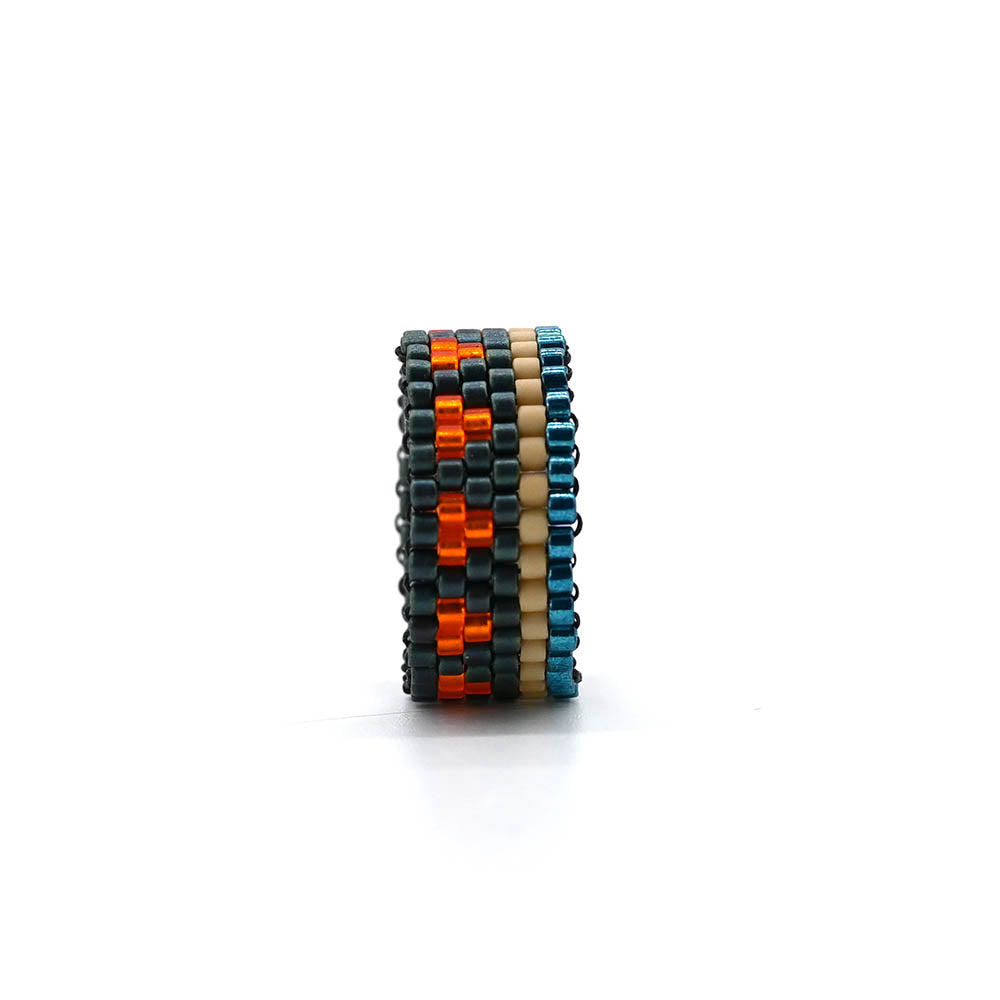 Naronna handmade woven Lanny Ring with colourful pattern