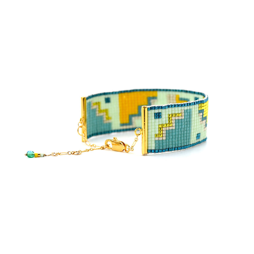 Naronna handmade woven Lennon Bracelet with colourful pattern