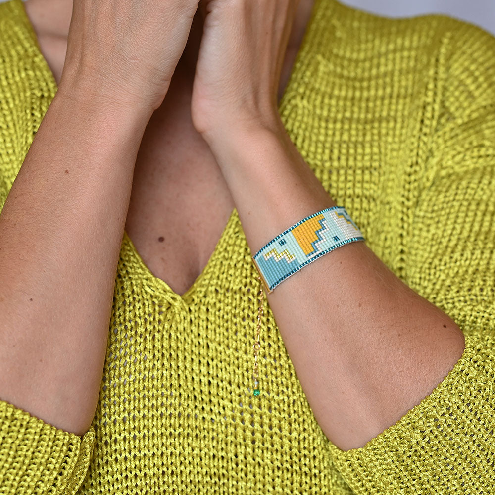 Naronna handmade woven Lennon Bracelet with colourful pattern
