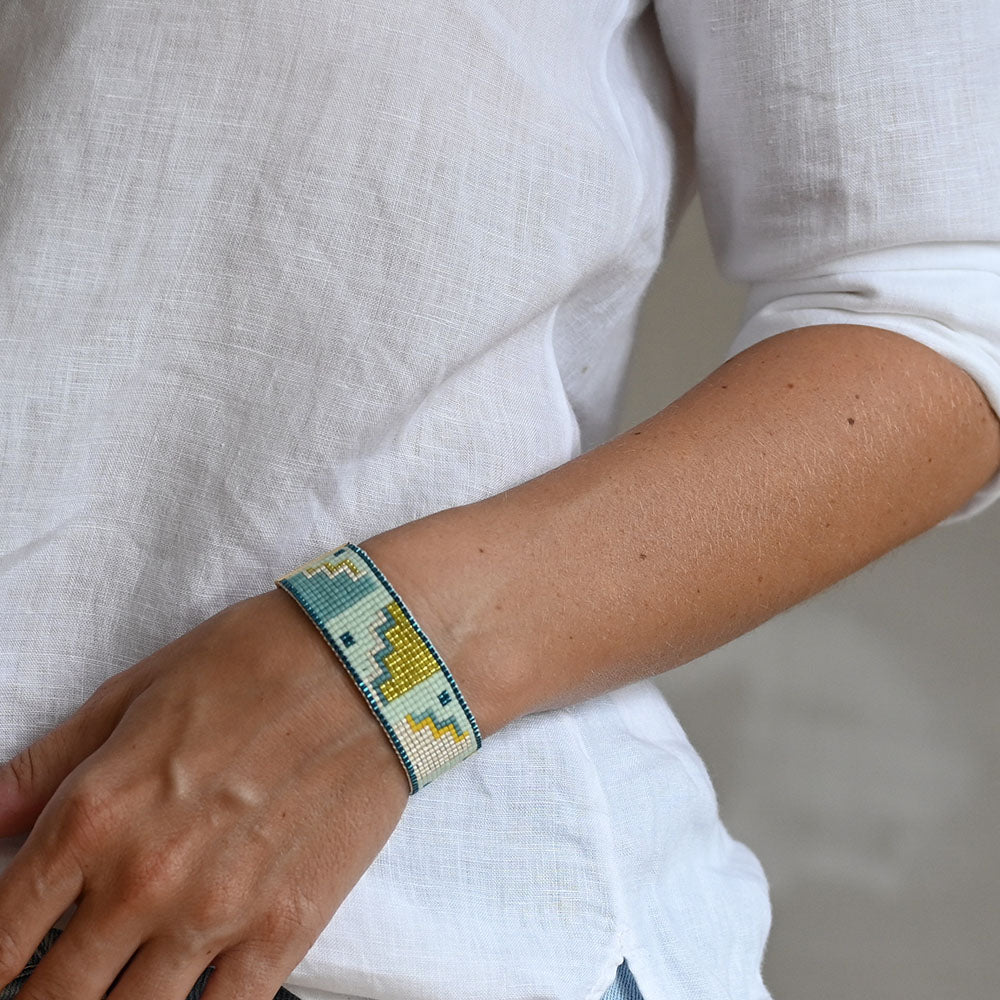 Naronna handmade woven Lennon Bracelet with colourful pattern