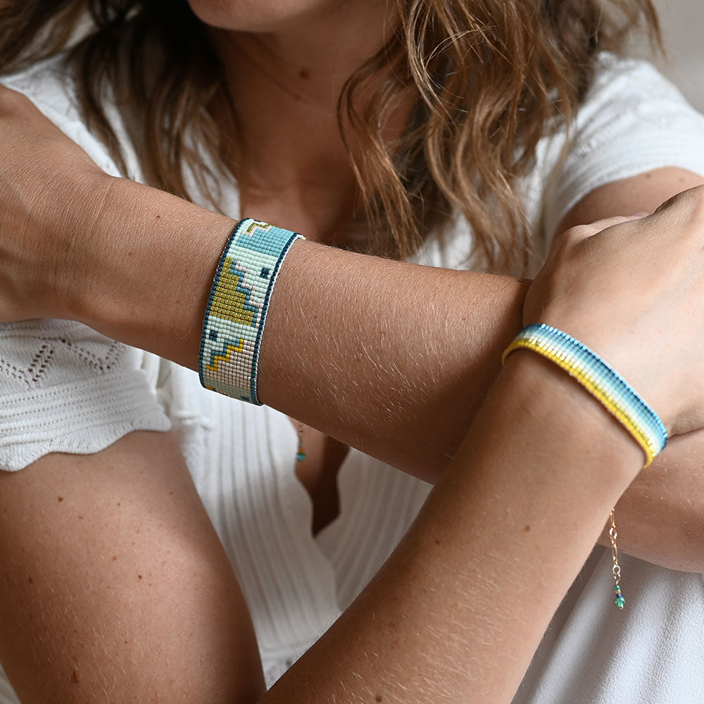 Naronna handmade woven Lennon Bracelet with colourful pattern