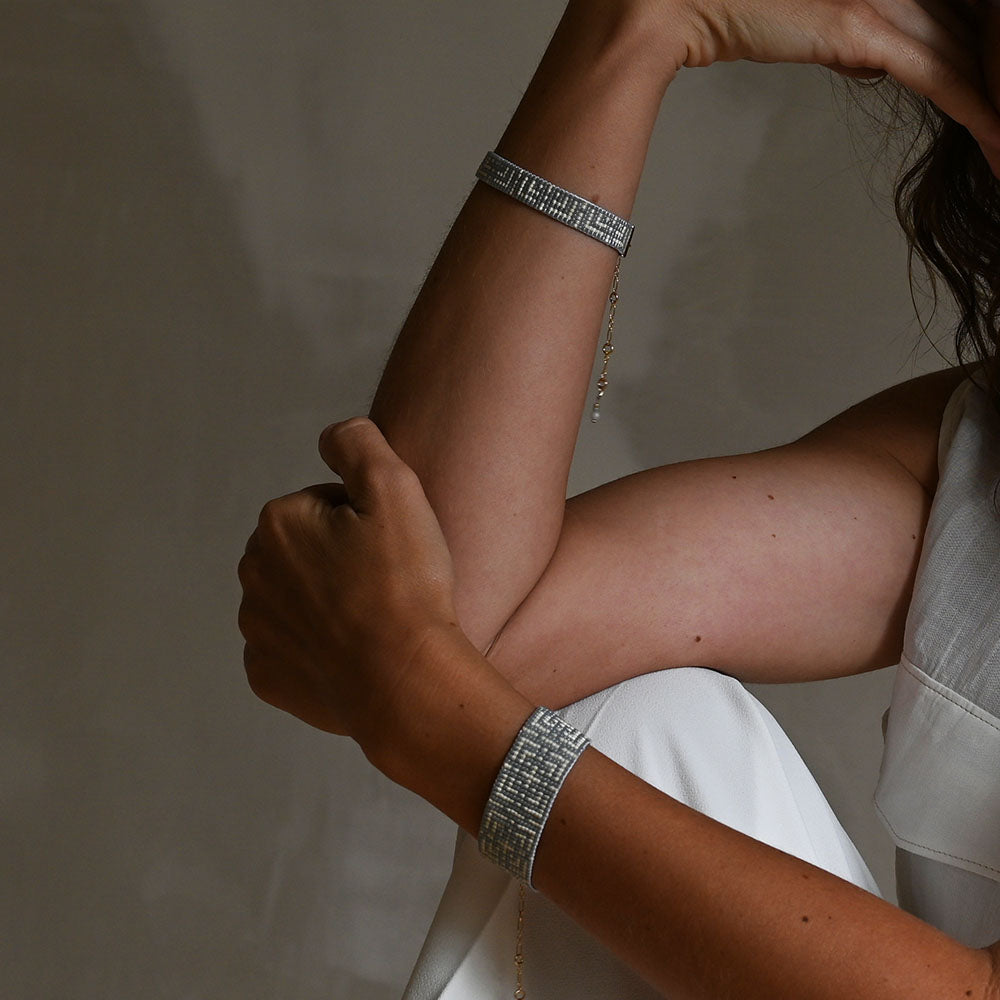 Naronna handmade woven Lila Bracelet with colourful pattern