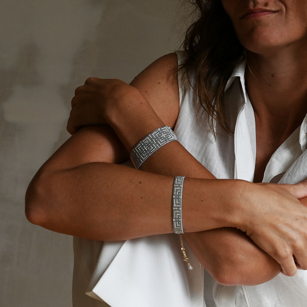 Naronna handmade woven Lila Bracelet with colourful pattern