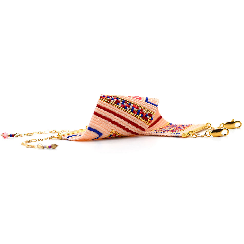 Naronna handmade woven Lily Bracelet with colourful pattern