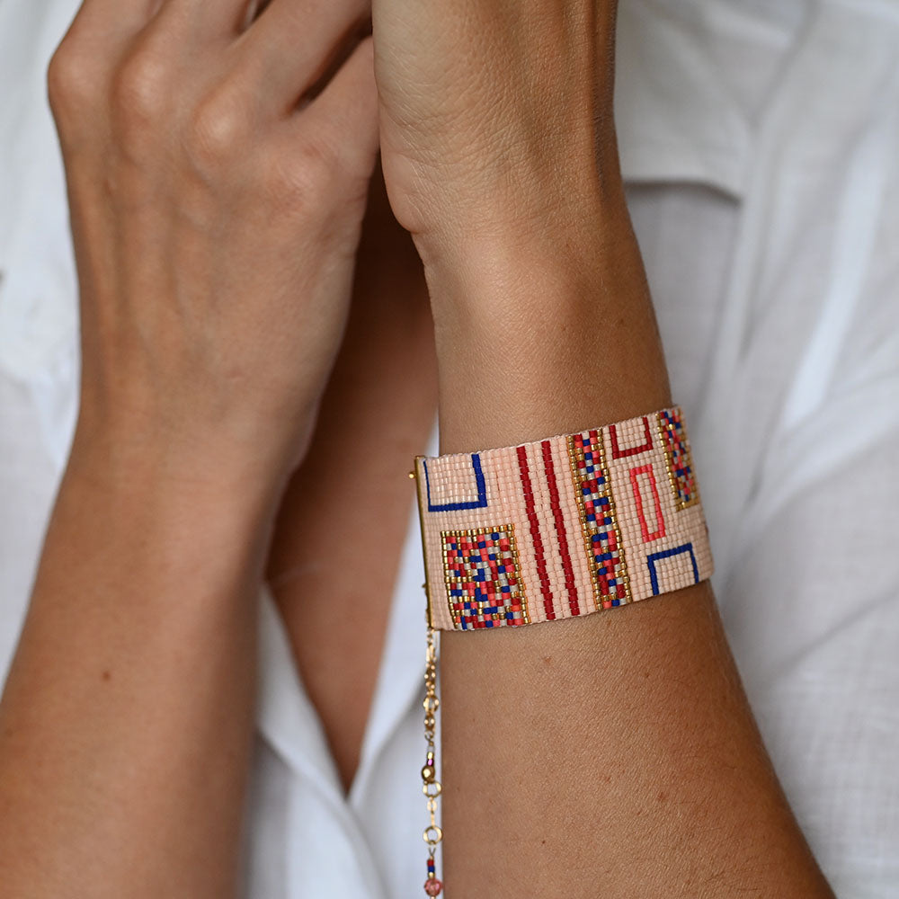 Naronna handmade woven Lily Bracelet with colourful pattern
