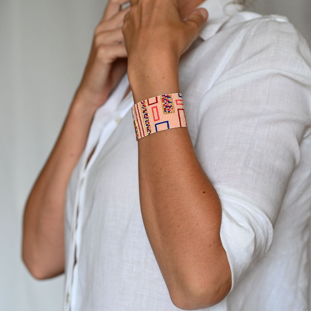Naronna handmade woven Lily Bracelet with colourful pattern