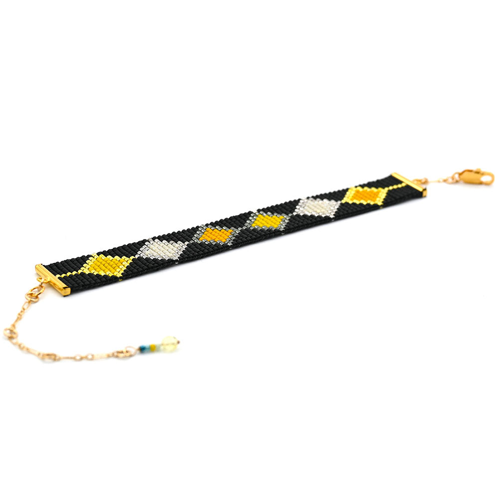 Naronna handmade woven Louis Bracelet with colourful pattern