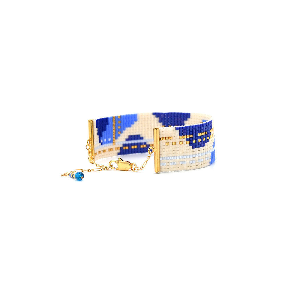 Naronna handmade woven Luna Bracelet with colourful pattern