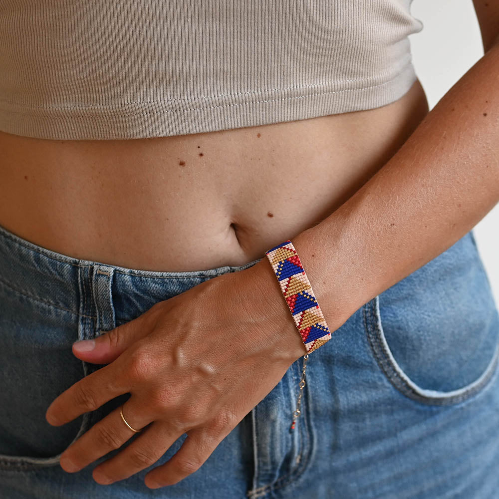Naronna handmade woven Lyla Bracelet with colourful pattern