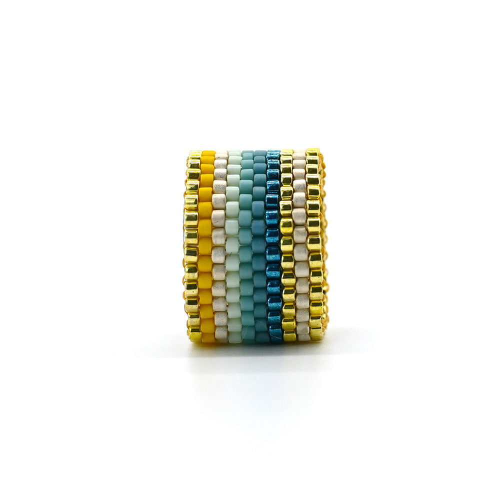 Naronna handmade woven Mae Ring with colourful pattern