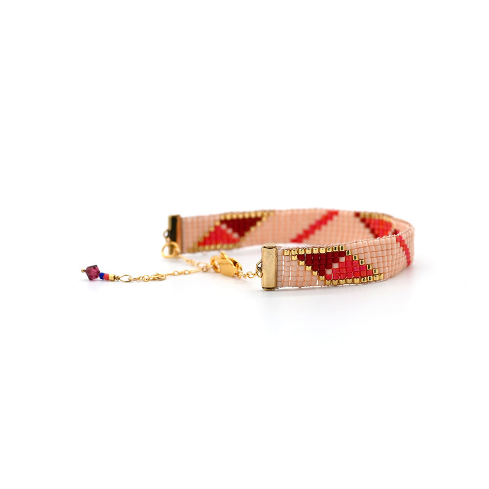 Naronna handmade woven Magnolia Bracelet with colourful pattern