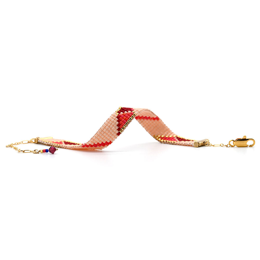Naronna handmade woven Magnolia Bracelet with colourful pattern
