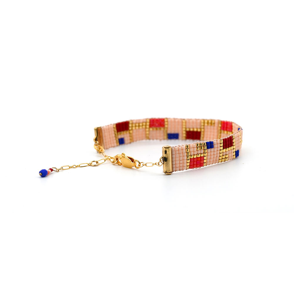 Naronna handmade woven Margaret Bracelet with colourful pattern