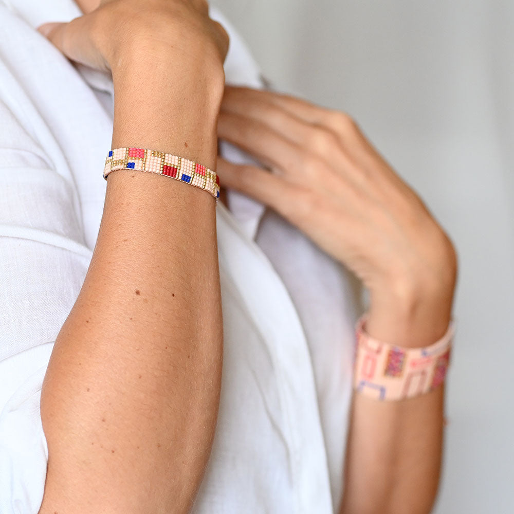Naronna handmade woven Margaret Bracelet with colourful pattern