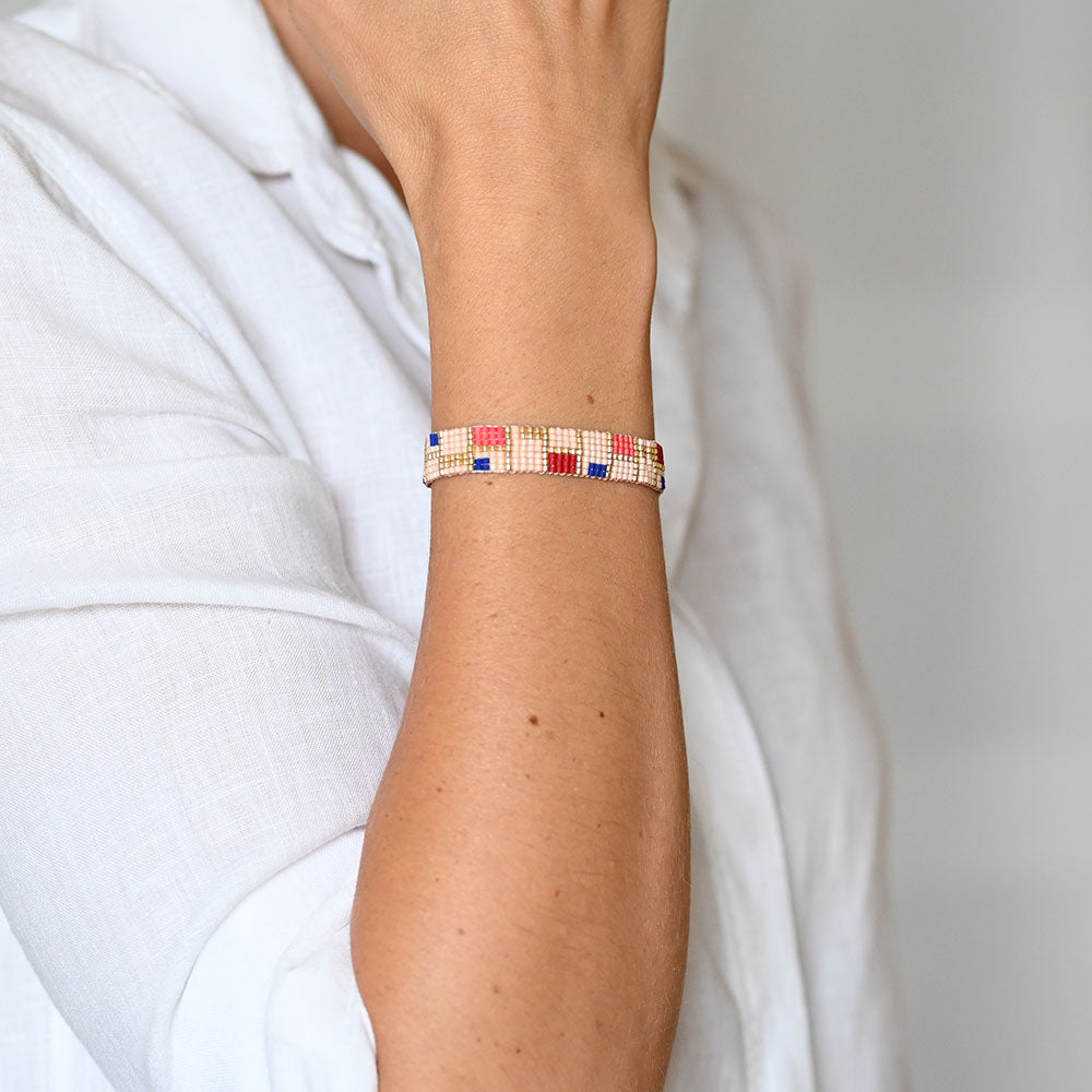 Naronna handmade woven Margaret Bracelet with colourful pattern
