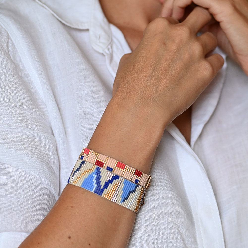 Naronna handmade woven Margaret Bracelet with colourful pattern