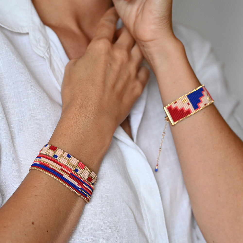 Naronna handmade woven Margaret Bracelet with colourful pattern