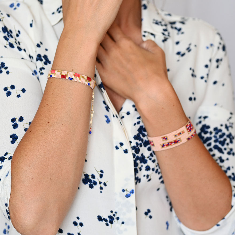 Naronna handmade woven Margaret Bracelet with colourful pattern