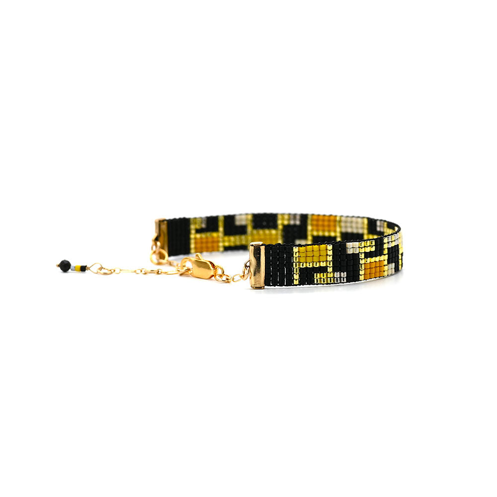 Naronna handmade woven Margot Bracelet with colourful pattern