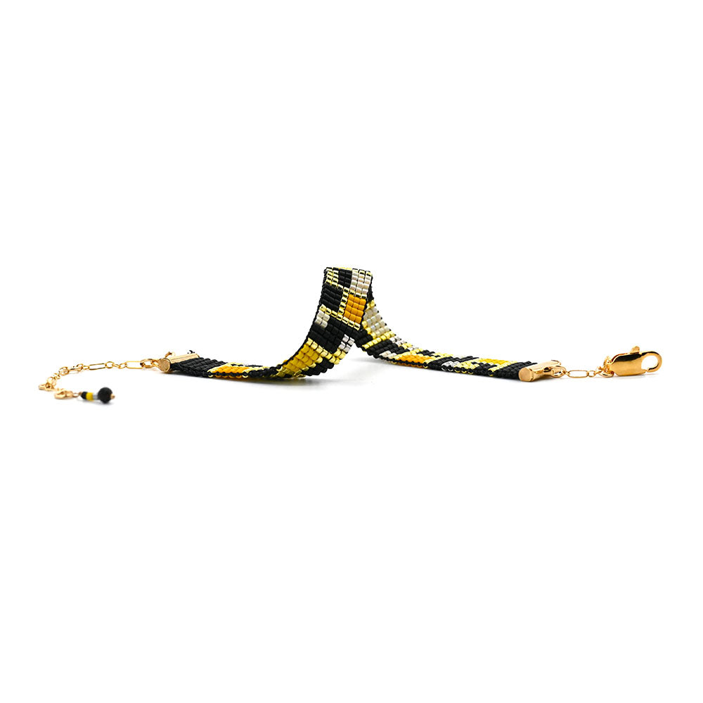 Naronna handmade woven Margot Bracelet with colourful pattern