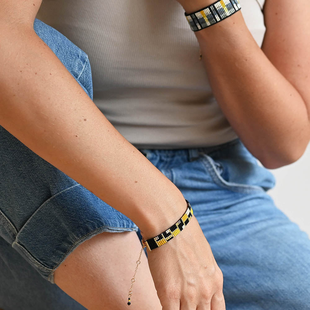 Naronna handmade woven Margot Bracelet with colourful pattern