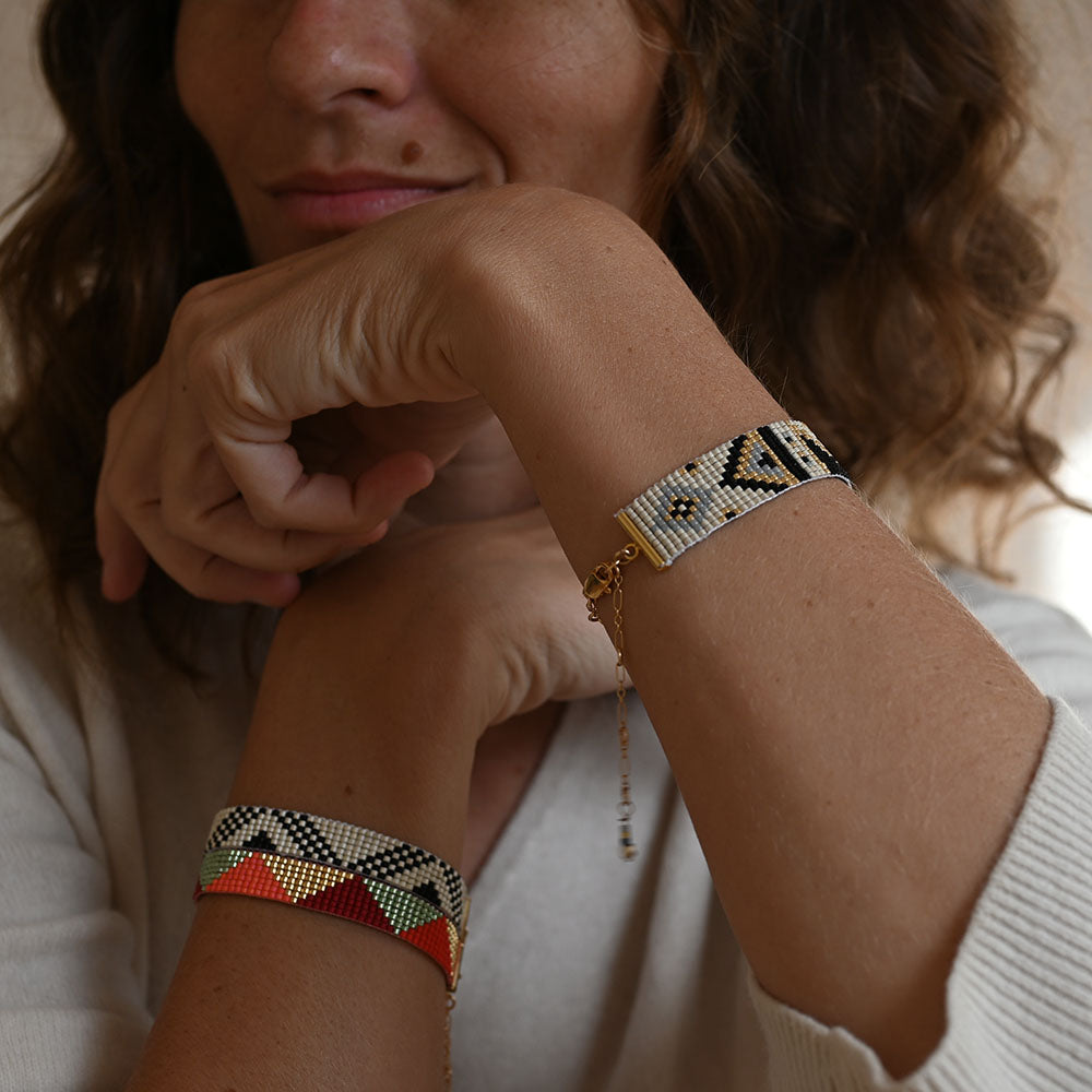 Naronna handmade woven Nadia Bracelet with colourful pattern