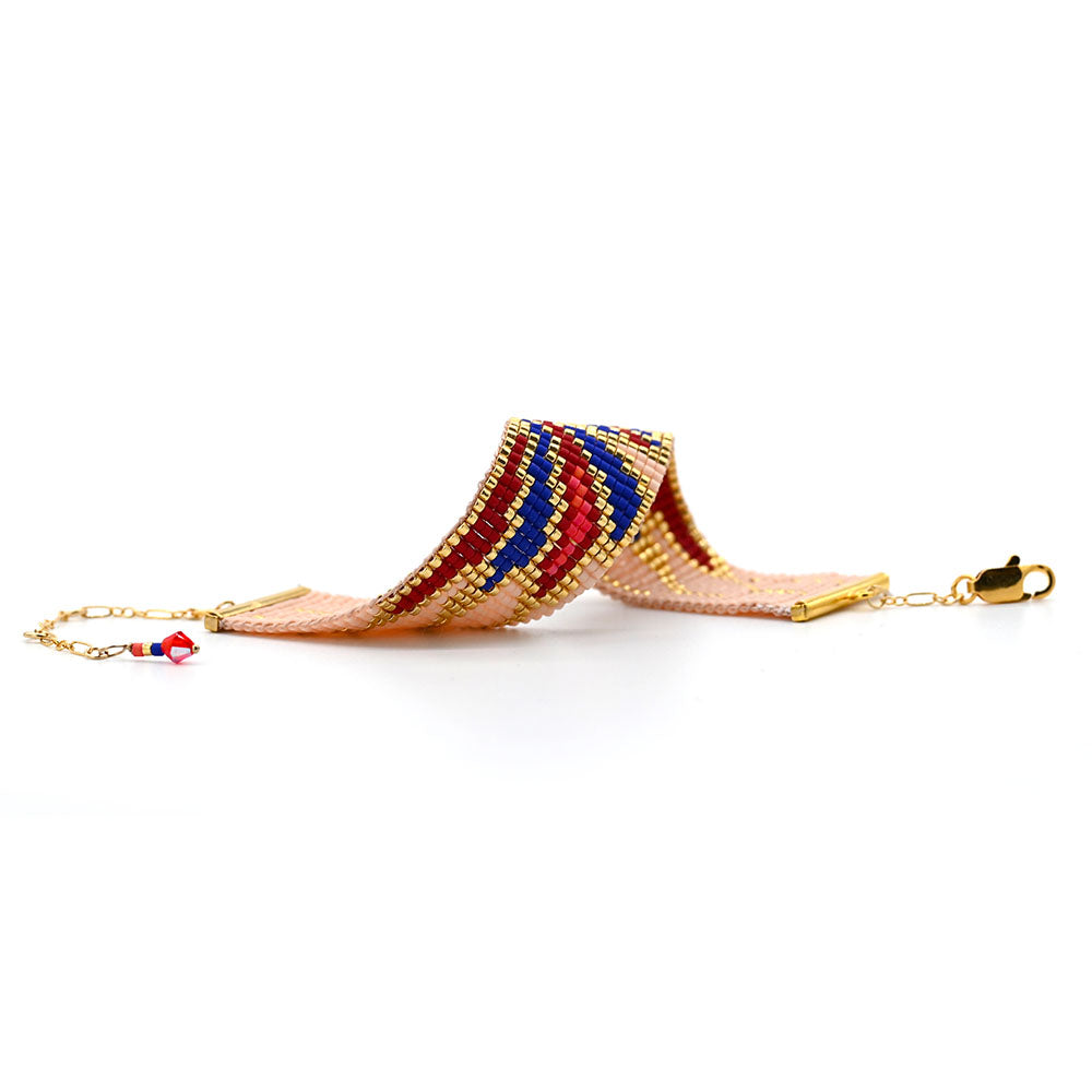 Naronna handmade woven Natalie Bracelet with colourful pattern