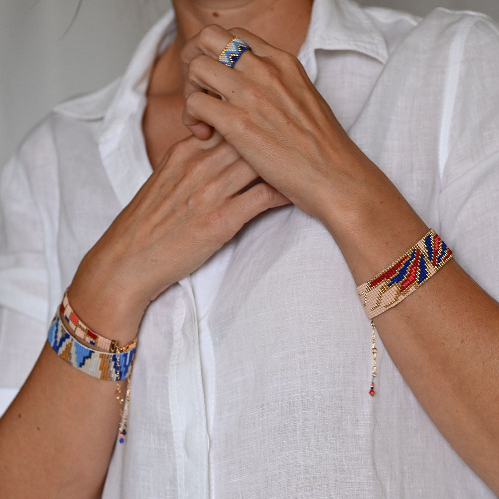 Naronna handmade woven Natalie Bracelet with colourful pattern