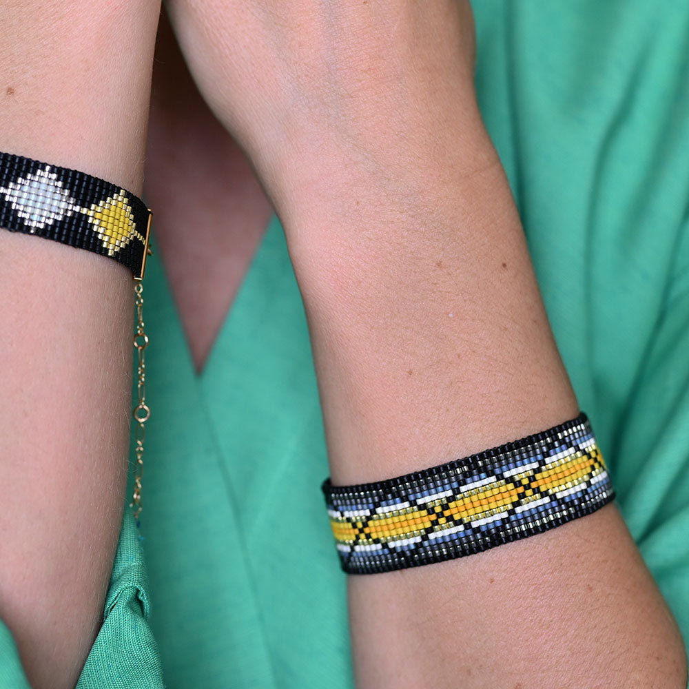 Naronna handmade woven Quinn Bracelet with colourful pattern