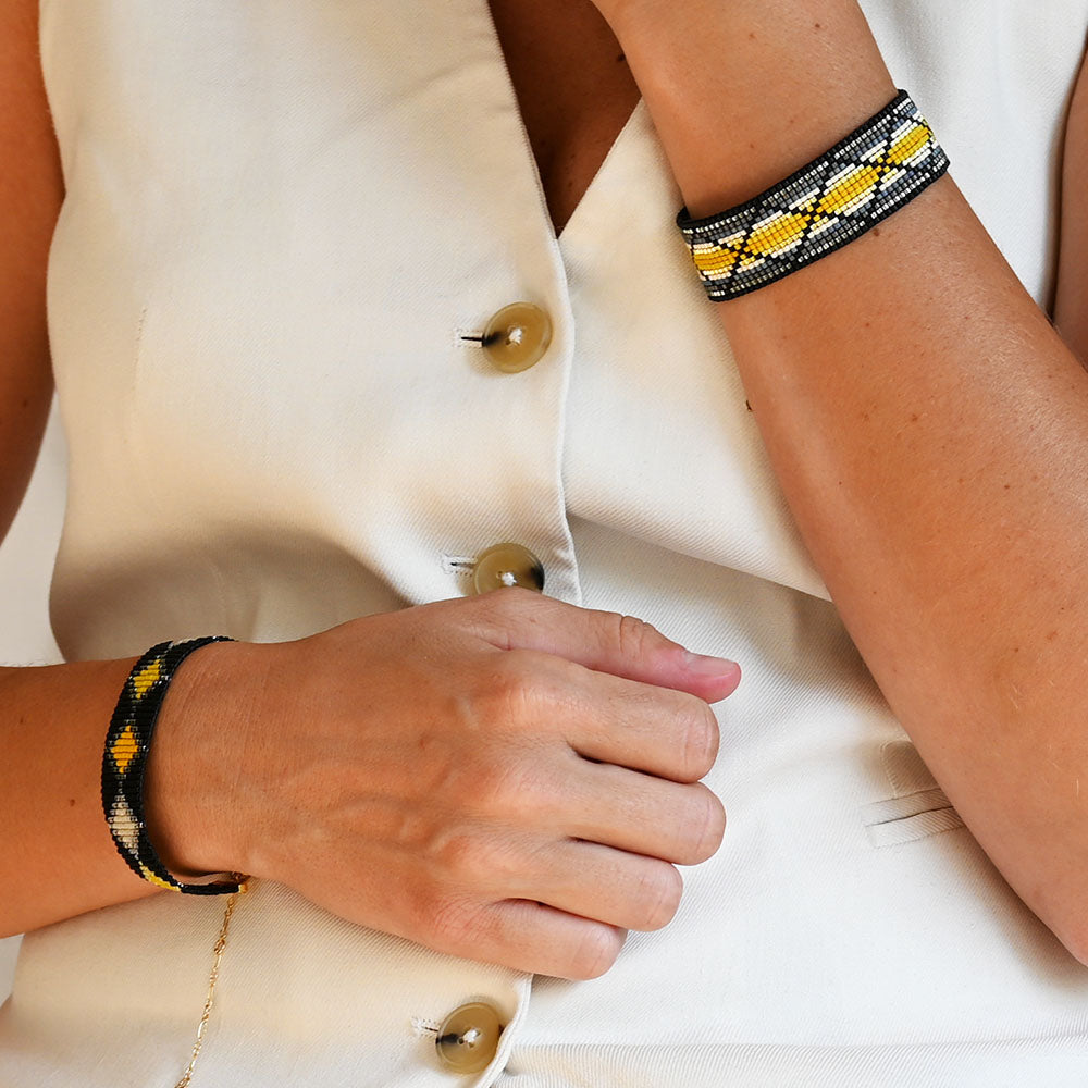 Naronna handmade woven Quinn Bracelet with colourful pattern