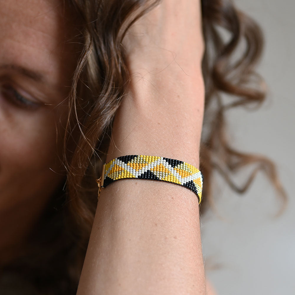 Naronna handmade woven Rachel Bracelet with colourful pattern