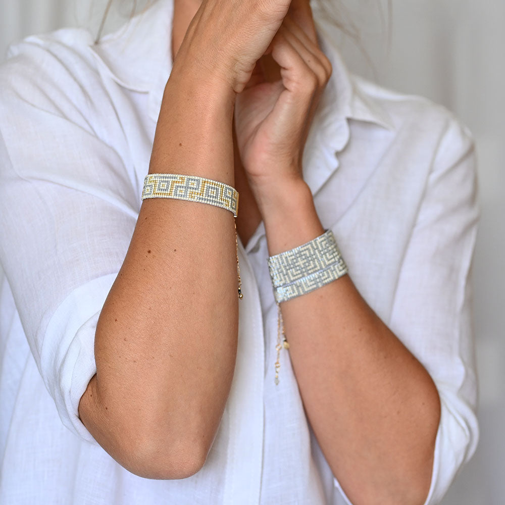 Naronna handmade woven Reese Bracelet with colourful pattern