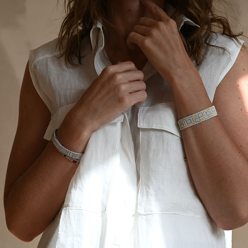 Naronna handmade woven Reese Bracelet with colourful pattern