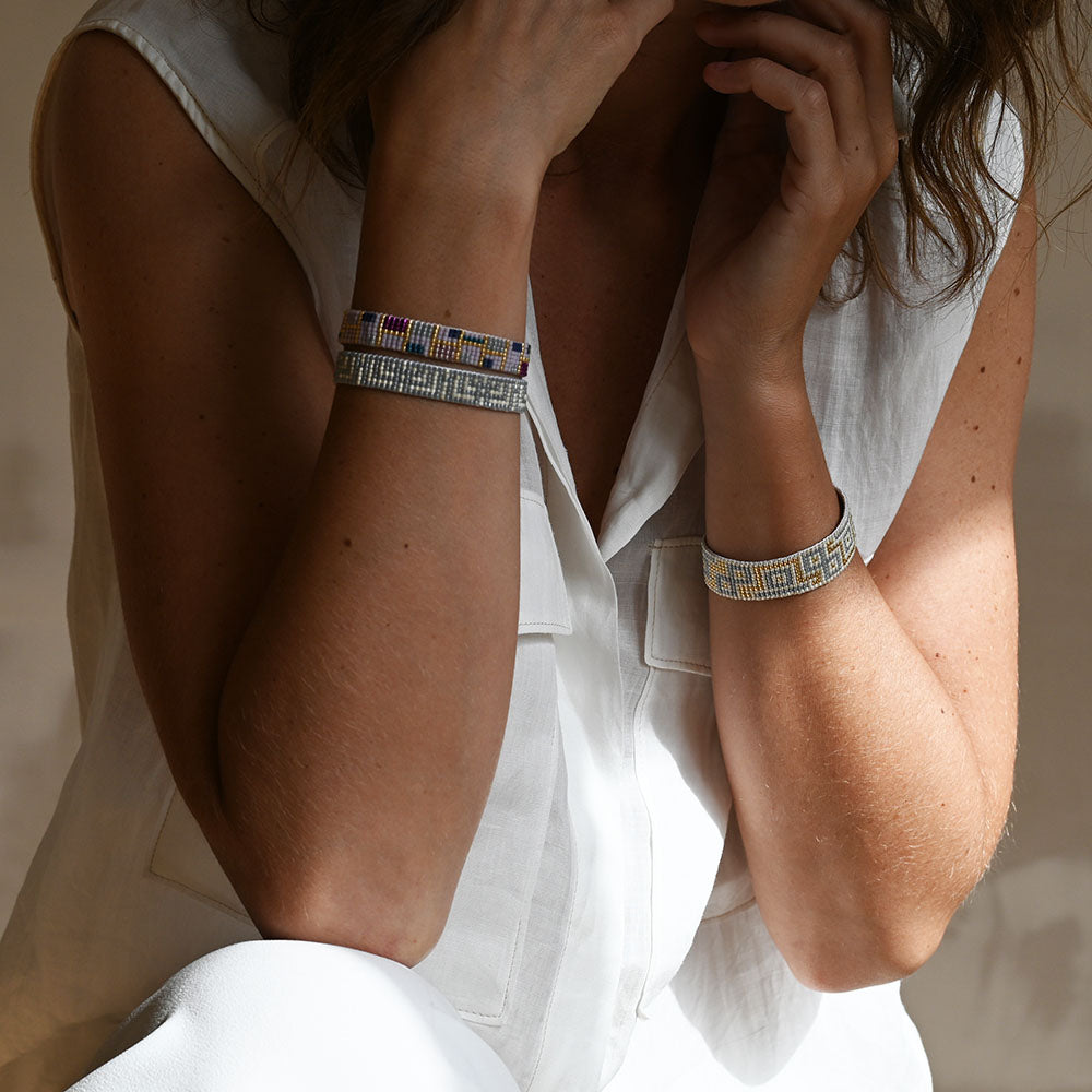 Naronna handmade woven Reese Bracelet with colourful pattern
