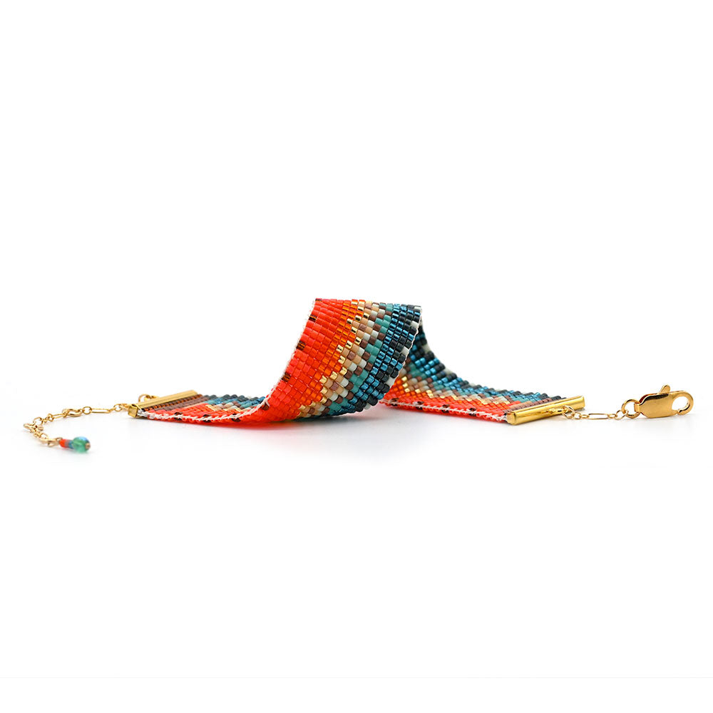 Naronna handmade woven Remi Bracelet with colourful pattern