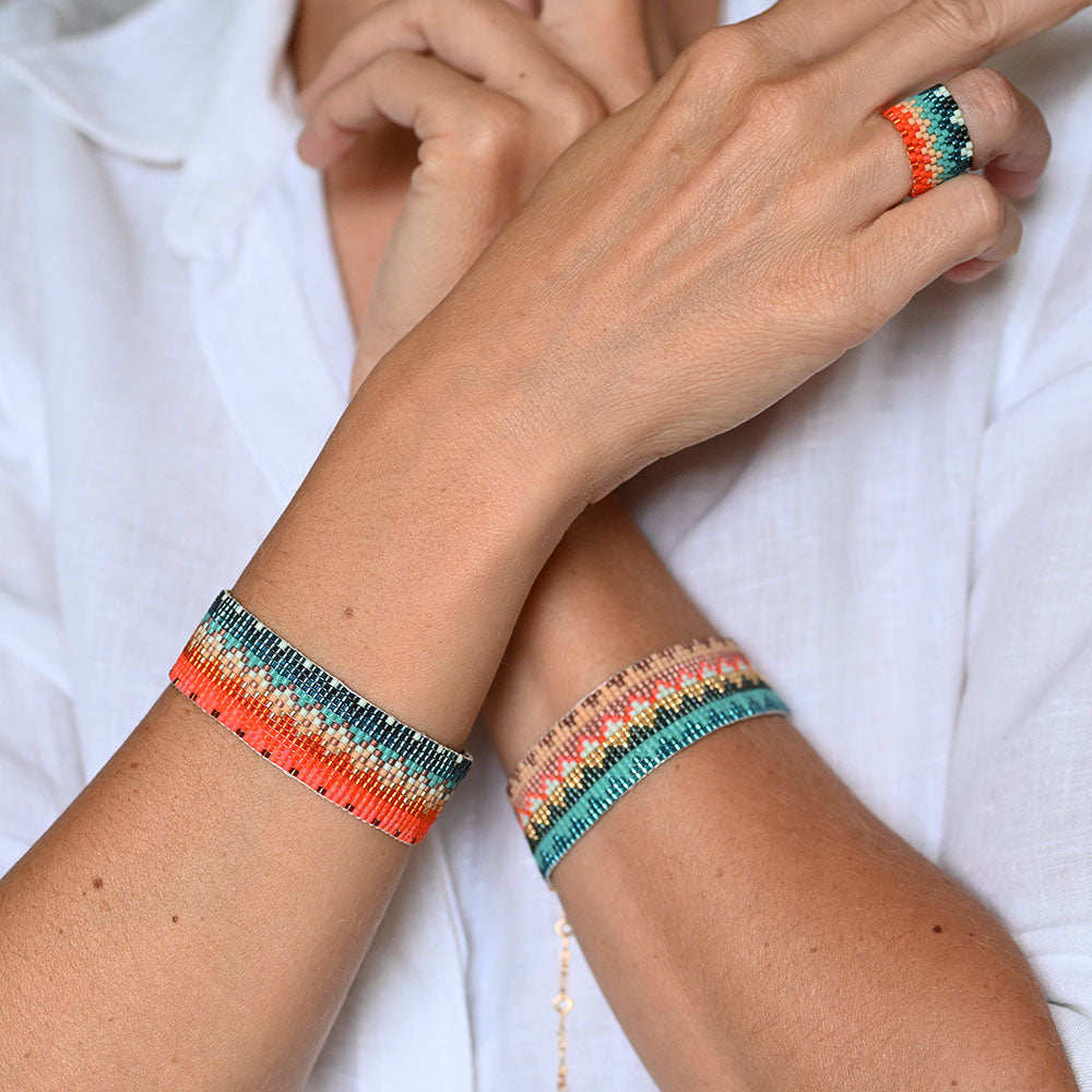 Naronna handmade woven Remi Bracelet with colourful pattern