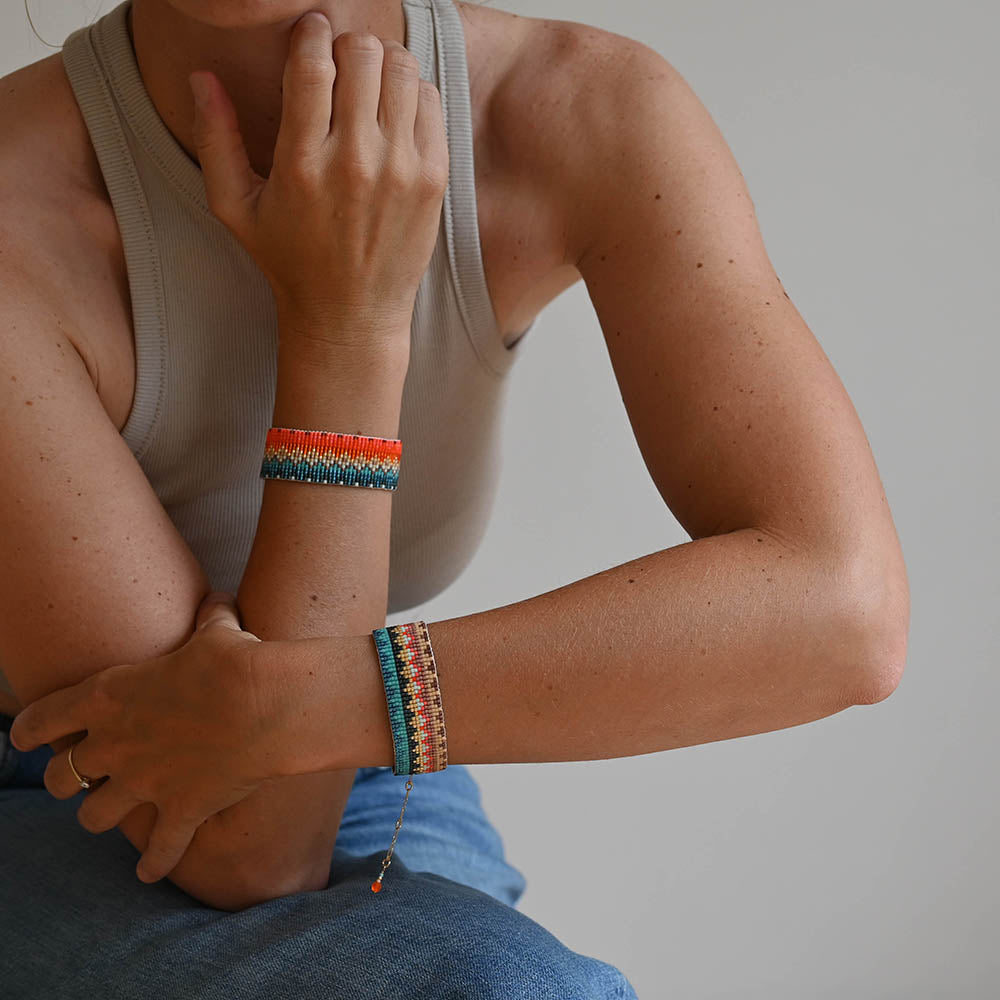 Naronna handmade woven Remi Bracelet with colourful pattern
