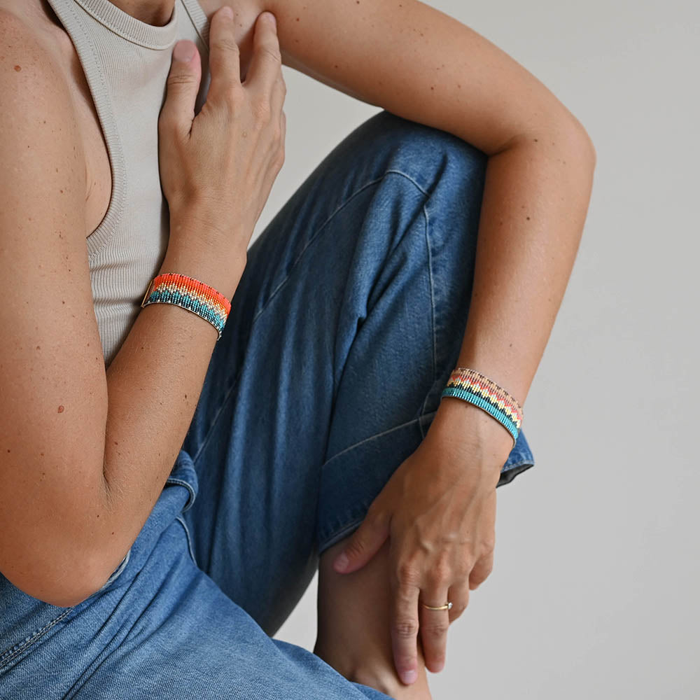 Naronna handmade woven Remi Bracelet with colourful pattern