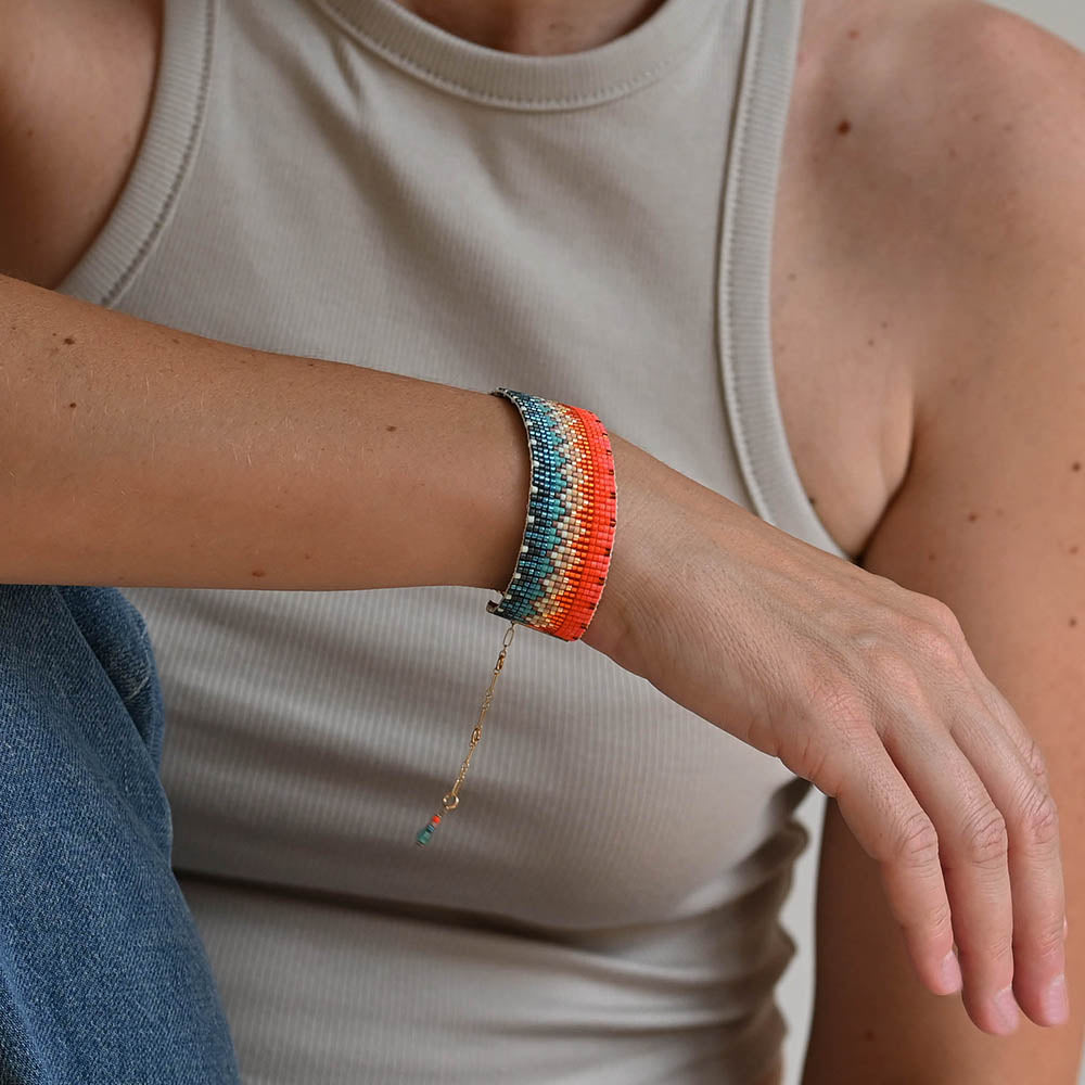Naronna handmade woven Remi Bracelet with colourful pattern