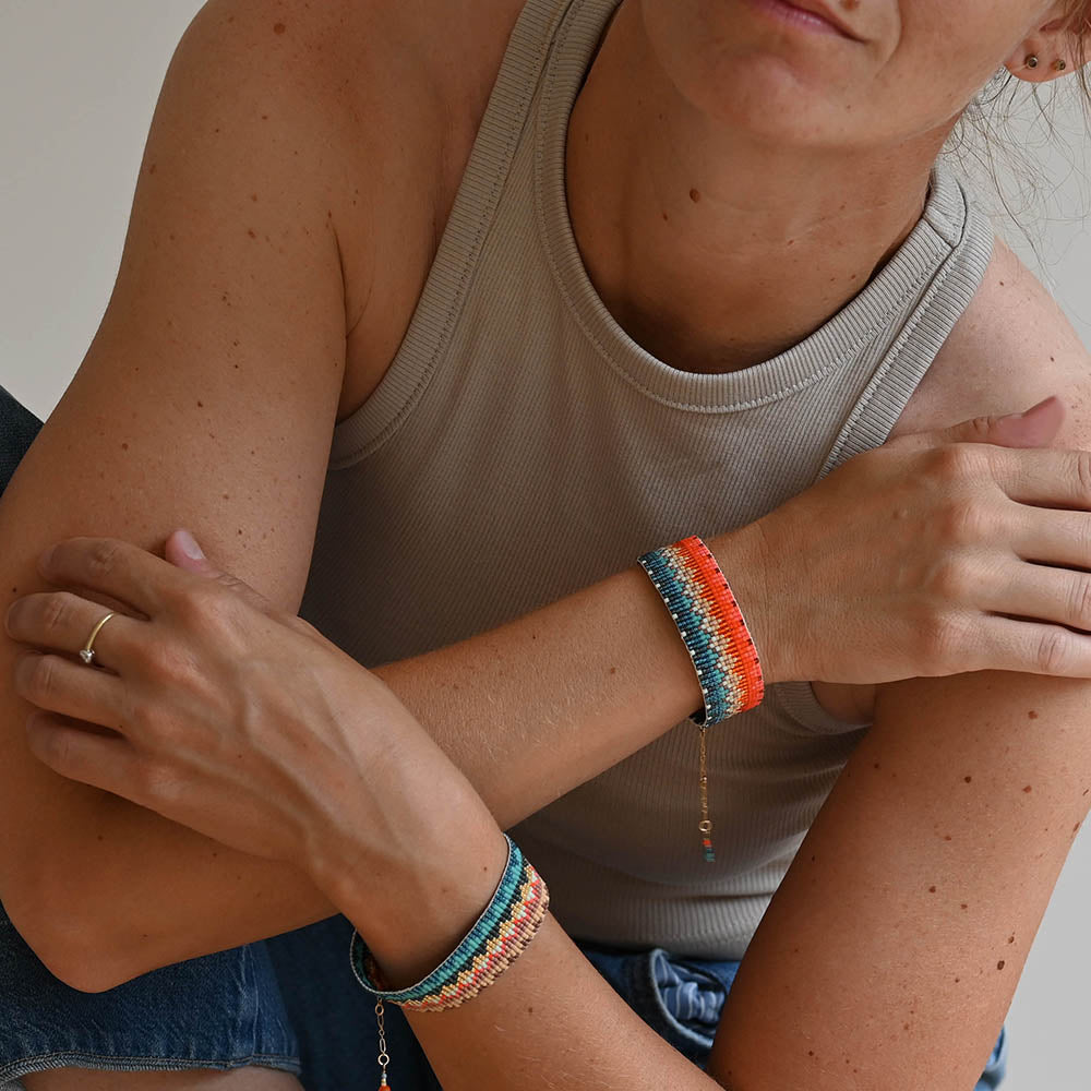 Naronna handmade woven Remi Bracelet with colourful pattern