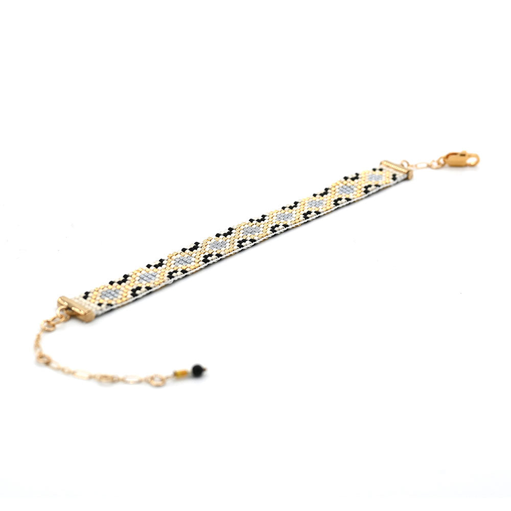 Naronna handmade woven Rossie Bracelet with colourful pattern