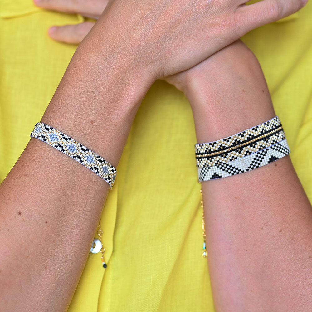 Naronna handmade woven Rossie Bracelet with colourful pattern