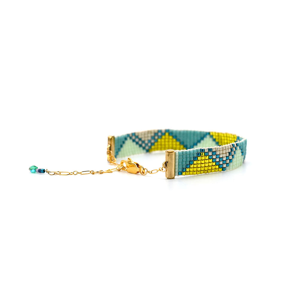 Naronna handmade woven Samara Bracelet with colourful pattern