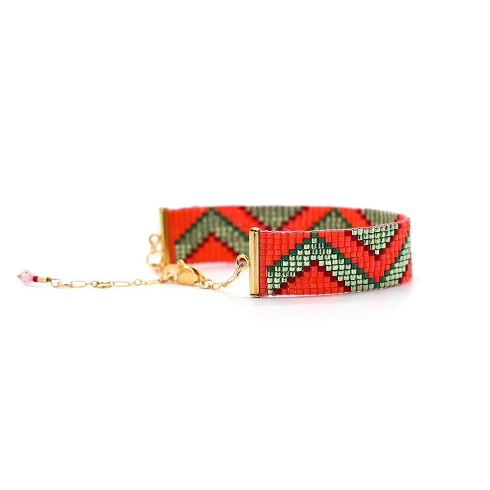 Naronna handmade woven Selah Bracelet with colourful pattern