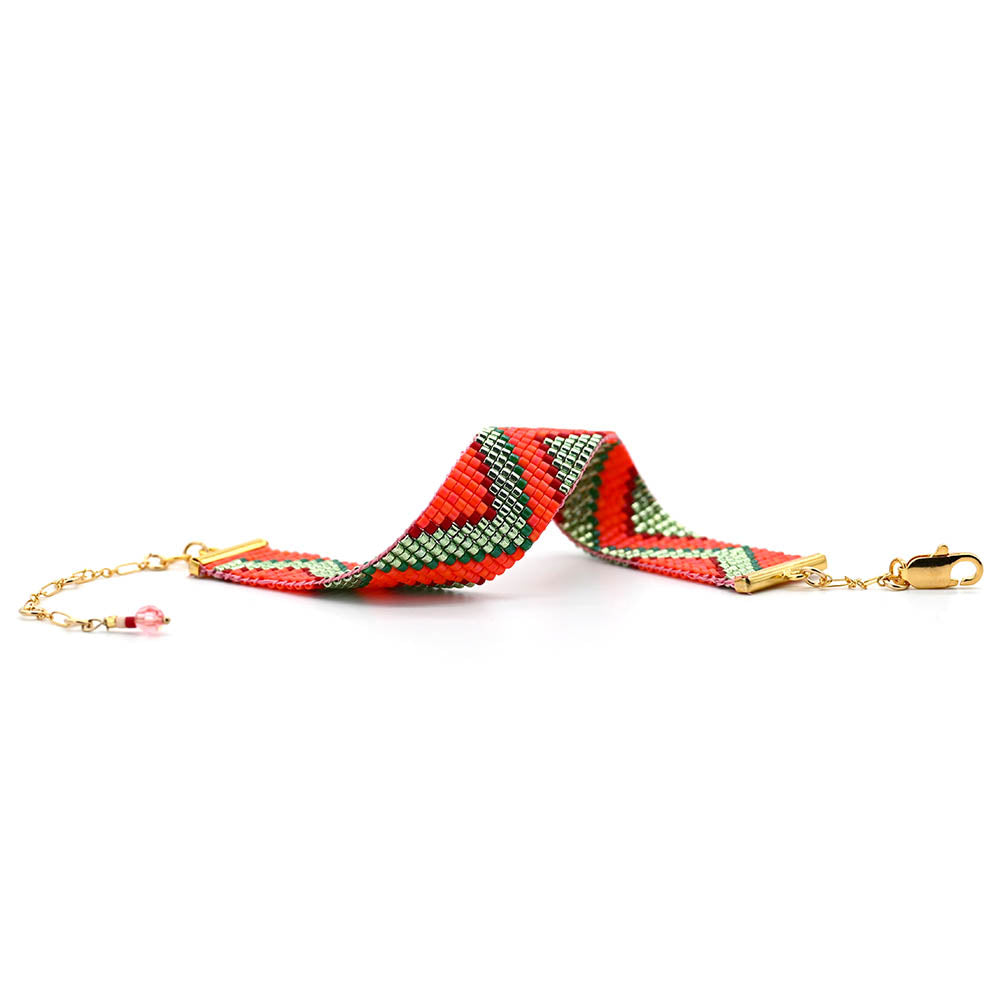 Naronna handmade woven Selah Bracelet with colourful pattern
