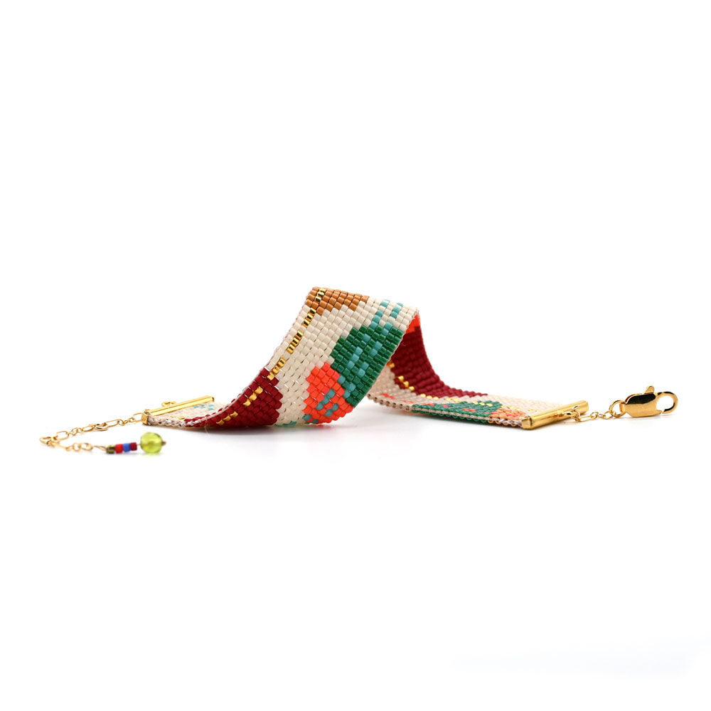 Naronna handmade woven Serena Bracelet with colourful pattern