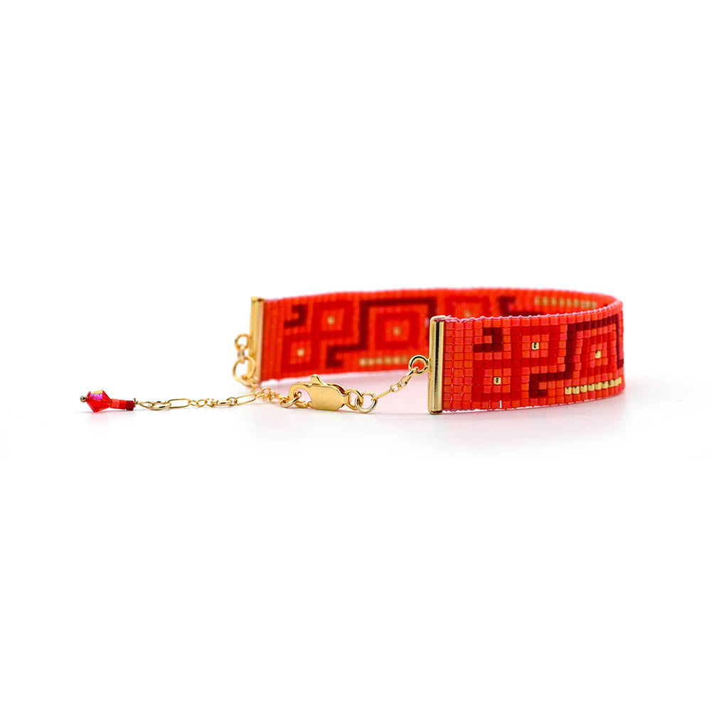 Naronna handmade woven Shiloh Bracelet with colourful pattern